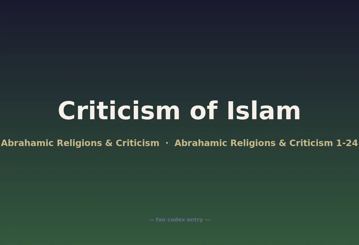 Criticism of Islam